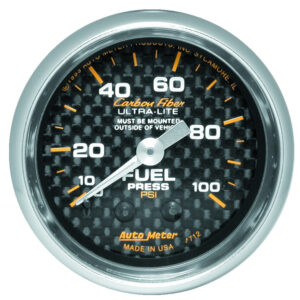 AUTOMETER Fuel Pressure Gauge 2 1/16", 100PSI, Mechanical, Carbon Fibre