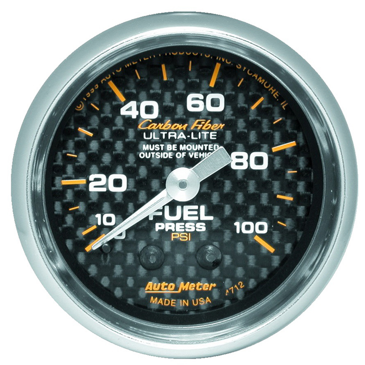 AUTOMETER Fuel Pressure Gauge 2 1/16", 100PSI, Mechanical, Carbon Fibre