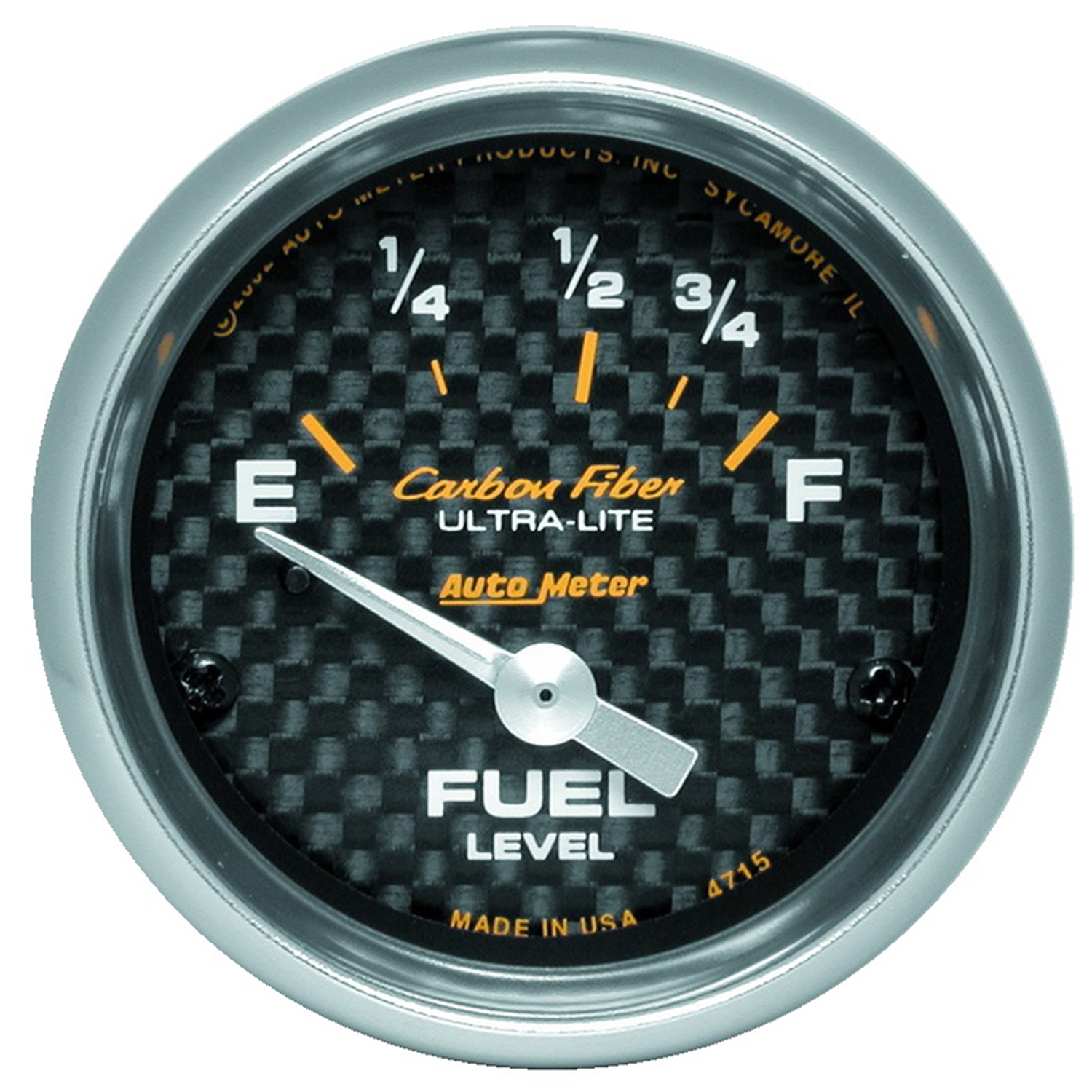 AUTOMETER Fuel Level Gauge 2 1/16", 73° To 10°F, Elec, Carbon Fibre