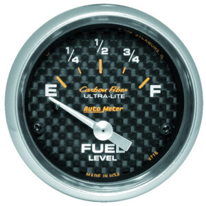 AUTOMETER Fuel Level Gauge 2 1/16", 240° To 33°F, Elec, Carbon Fibre