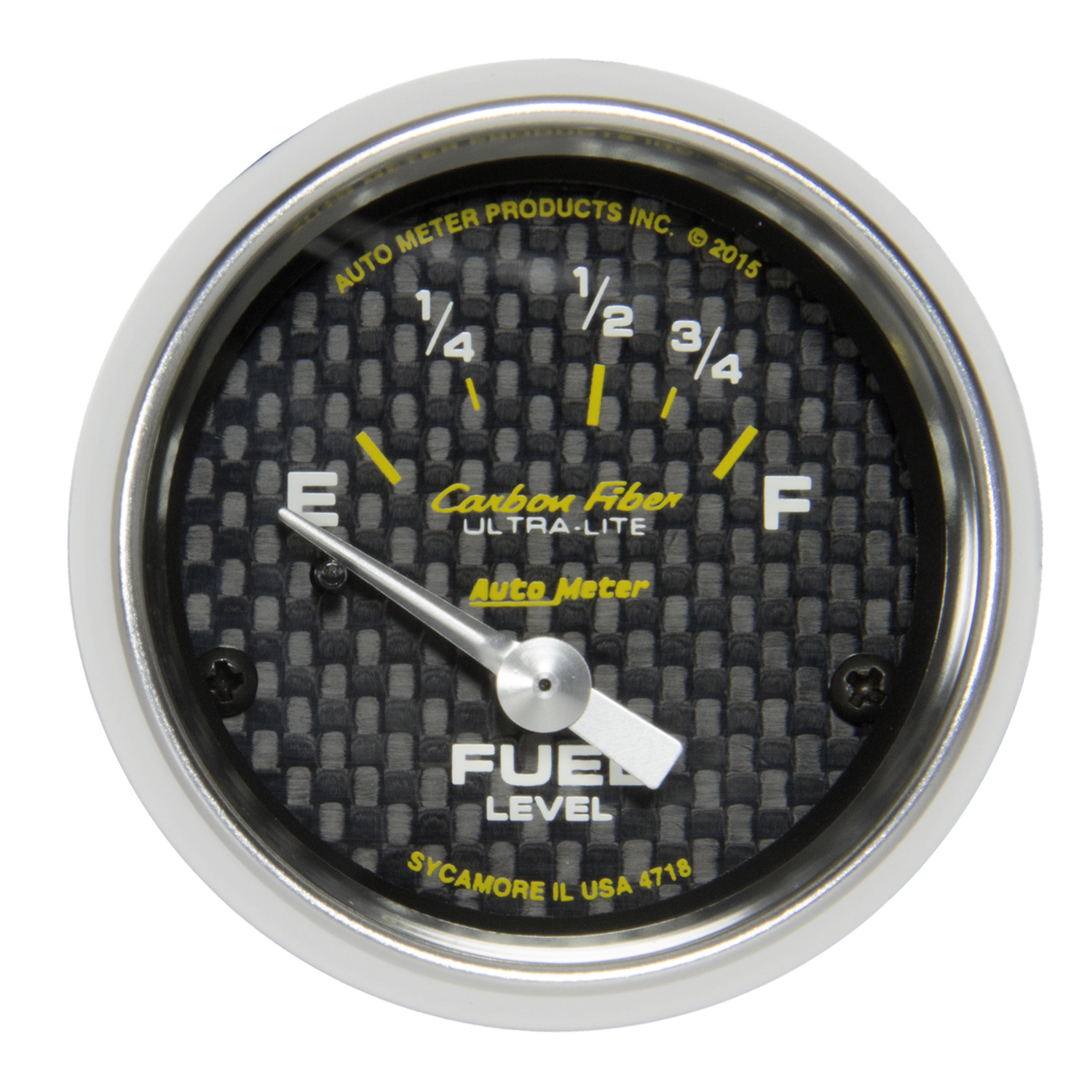 AUTOMETER Fuel Level Gauge 2 1/16", 16° To 158°F, Elec, Carbon Fibre