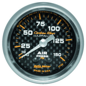 AUTOMETER Air Pressure Gauge 2 1/16", 150PSI, Mechanical, Carbon Fibre