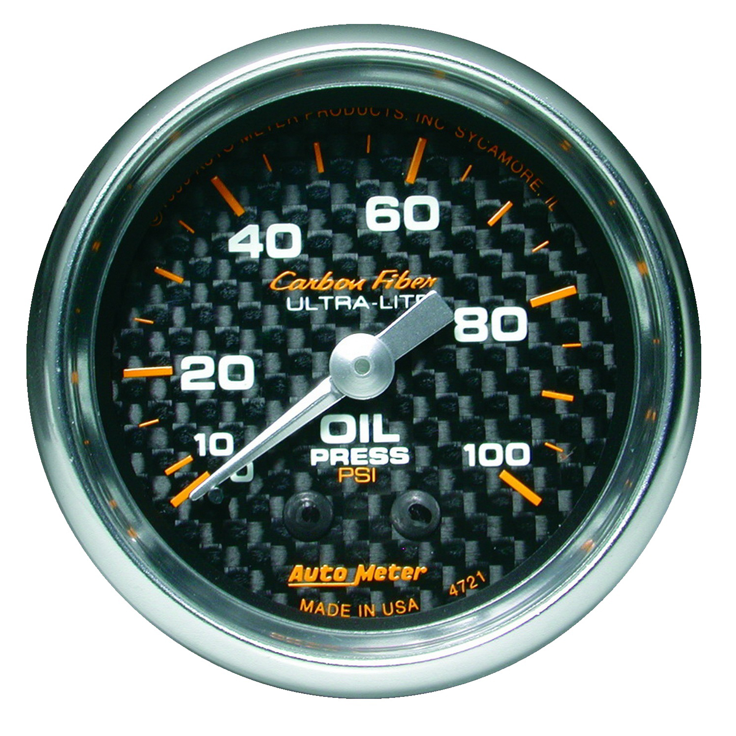 AUTOMETER Oil Pressure Gauge 2 1/16", 100PSI, Mechanical, Carbon Fibre