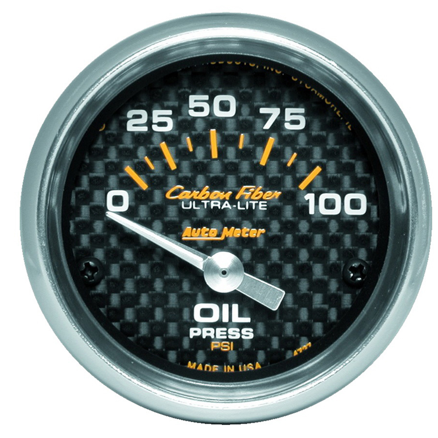 AUTOMETER Oil Pressure Gauge 2 1/16", 100PSI, Electric, Carbon Fibre