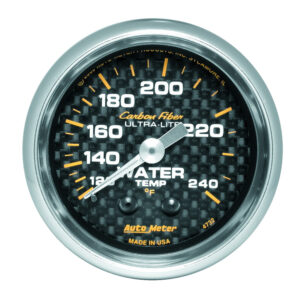 AUTOMETER Water Temperature Gauge 2 1/16", 120-240°f, Mechanical, Carbon Fibre