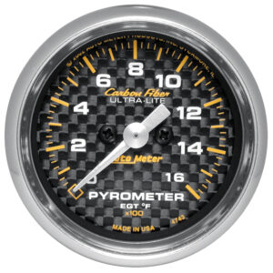 AUTOMETER EGT Pyrometer Gauge 2 1/16", 1600°f, Stepper Motor, Carbon Fibre