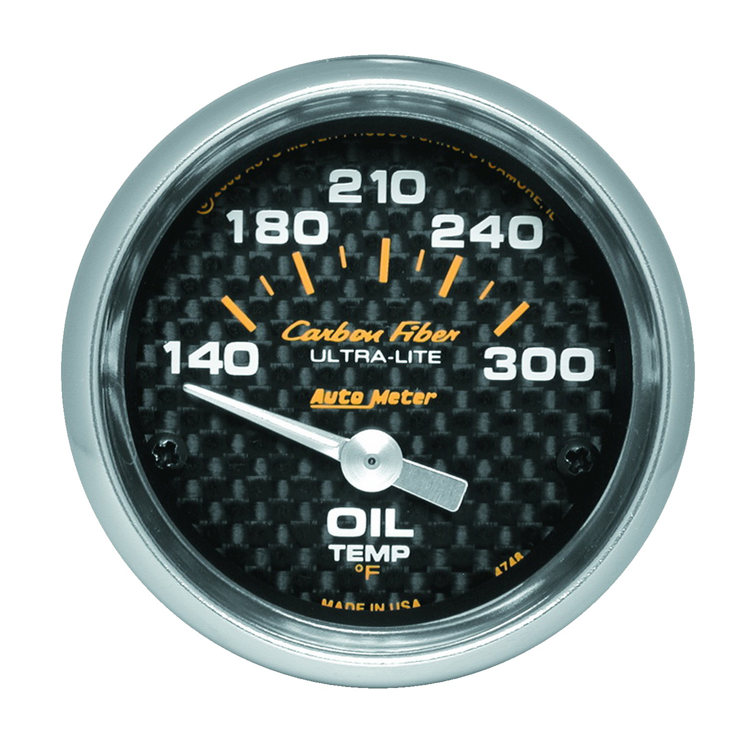 AUTOMETER Oil Temperature Gauge 2 1/16", 140-300°f, Electric, Carbon Fibre