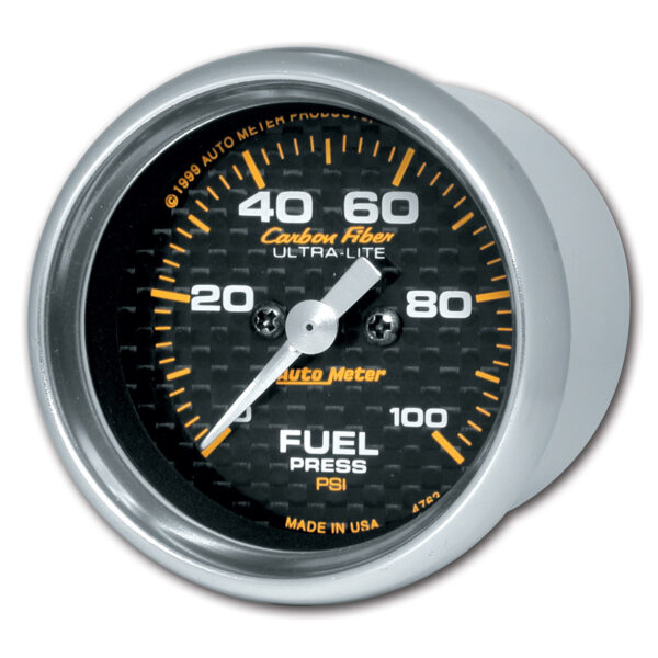 AUTOMETER Fuel Pressure Gauge 2 1/16", 100PSI, Digital Stepper Motor, Carbon Fibre