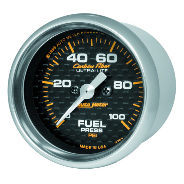 AUTOMETER Fuel Pressure Gauge 2 1/16", 100PSI, Digital Stepper Motor, Carbon Fibre - Image 2