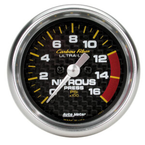 AUTOMETER Nitrous Pressure Gauge 2 1/16", 1600PSI, Digital Stepper Motor, Carbon Fibre