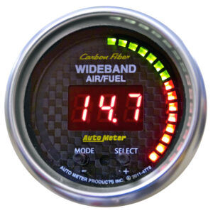 AUTOMETER Pro Air/Fuel Ratio AFR Gauge 2 1/16", 10:1-20:1, Digital W/ Pk & Wrn, Carbon Fibre