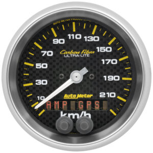 AUTOMETER Speedometer Gauge 3 3/8", 225KM/H, GPS, Carbon Fibre