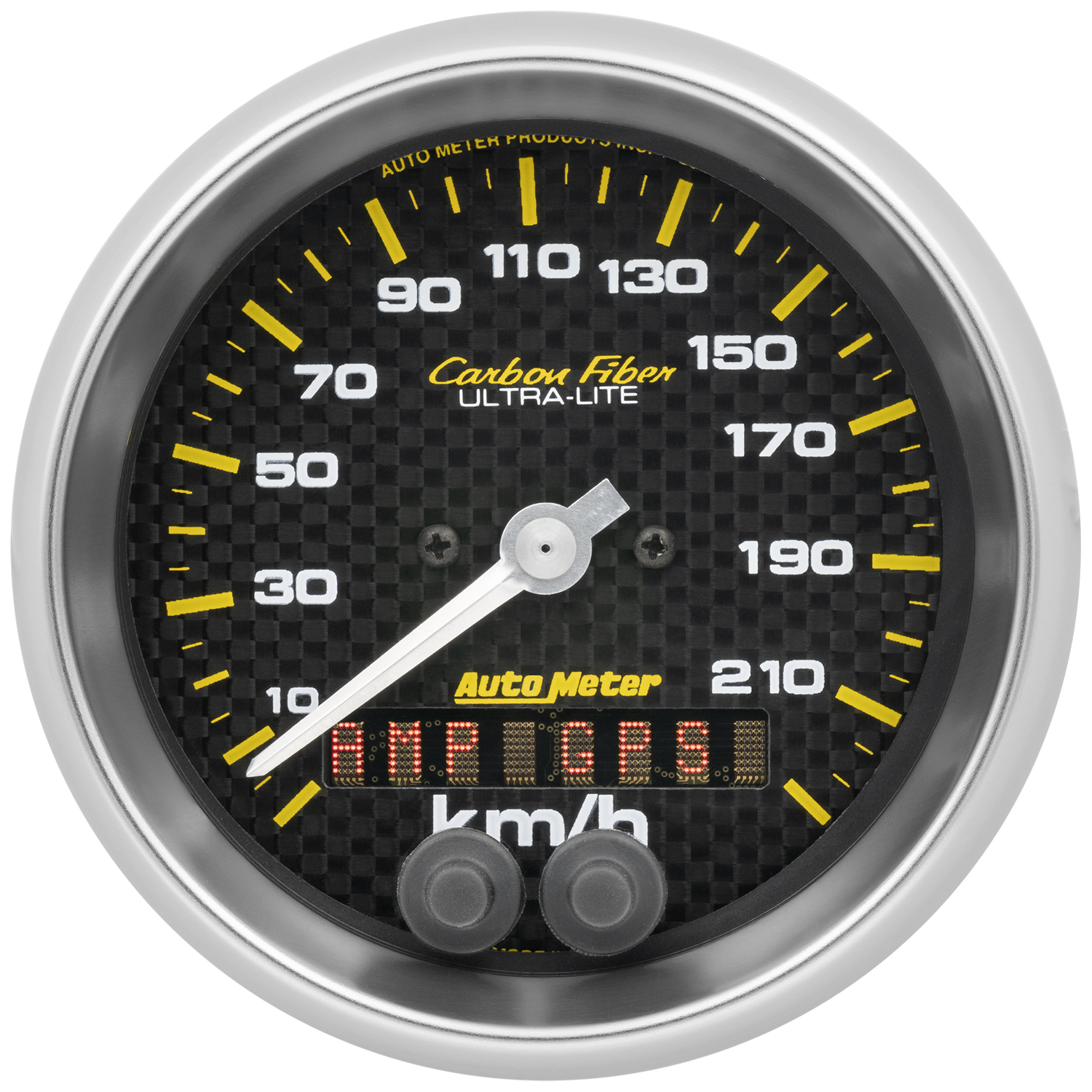 AUTOMETER Speedometer Gauge 3 3/8", 225KM/H, GPS, Carbon Fibre