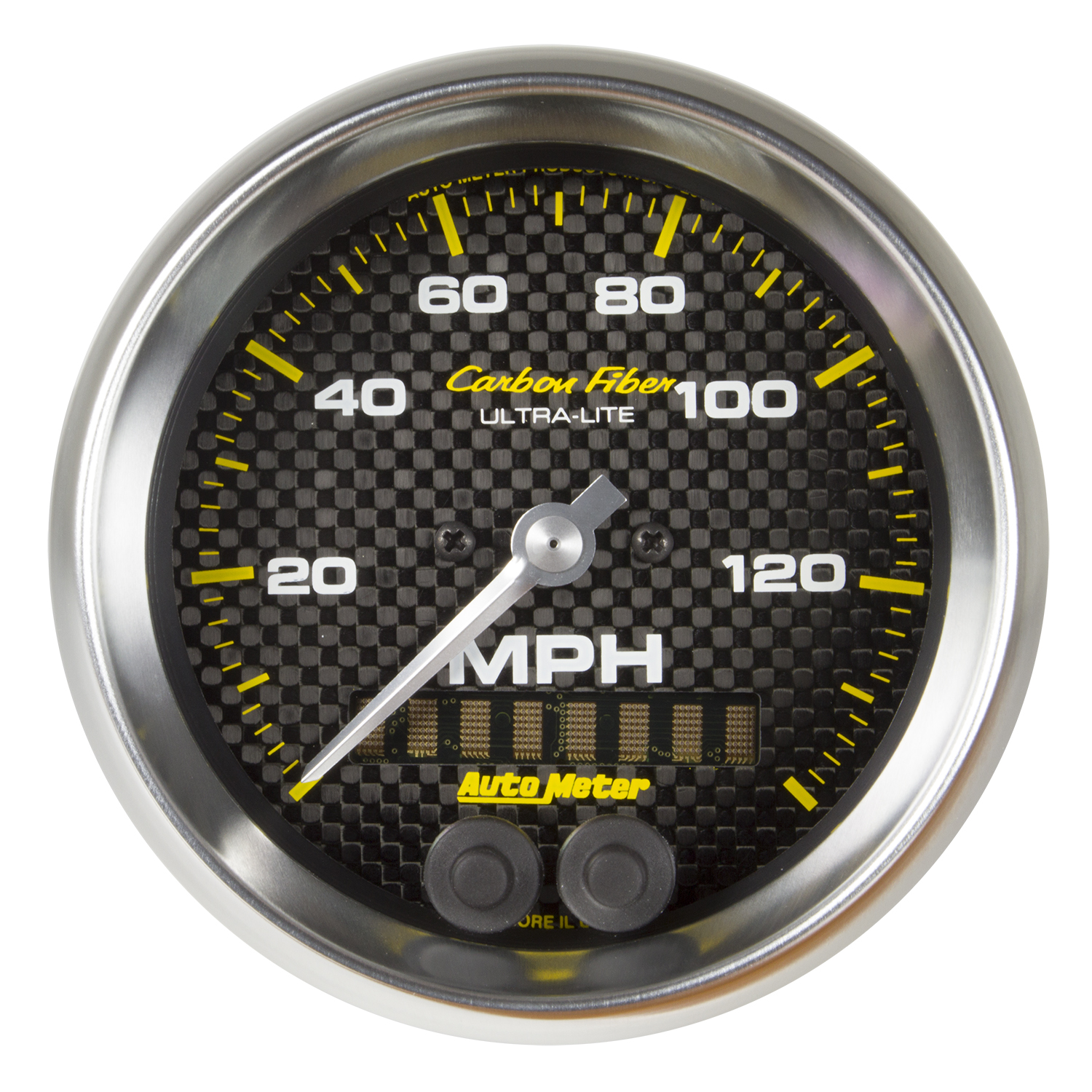 AUTOMETER Speedometer Gauge 3 3/8", 140MPH, GPS, Carbon Fibre
