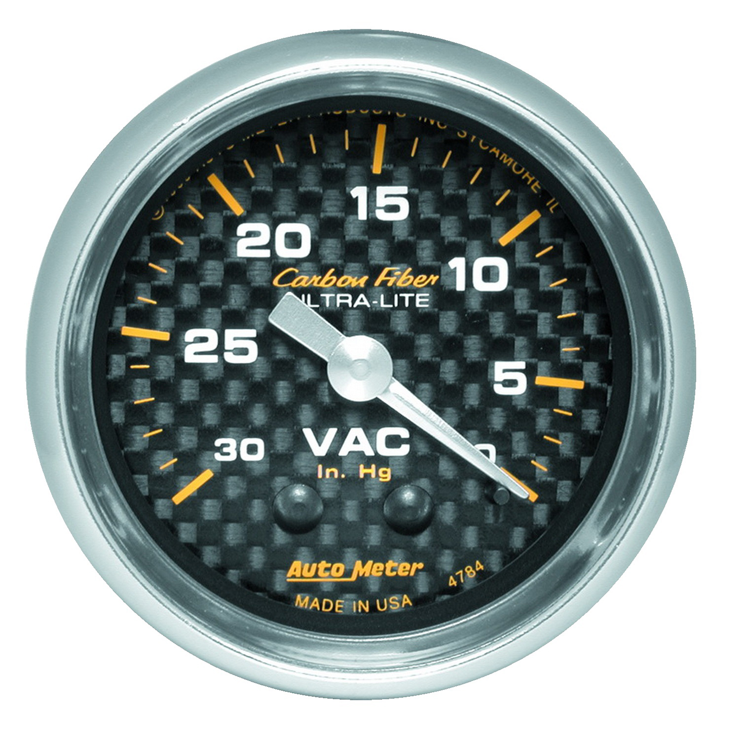 AUTOMETER Vacuum Gauge 2 1/16", 30Inhg, Mechanical, Carbon Fibre