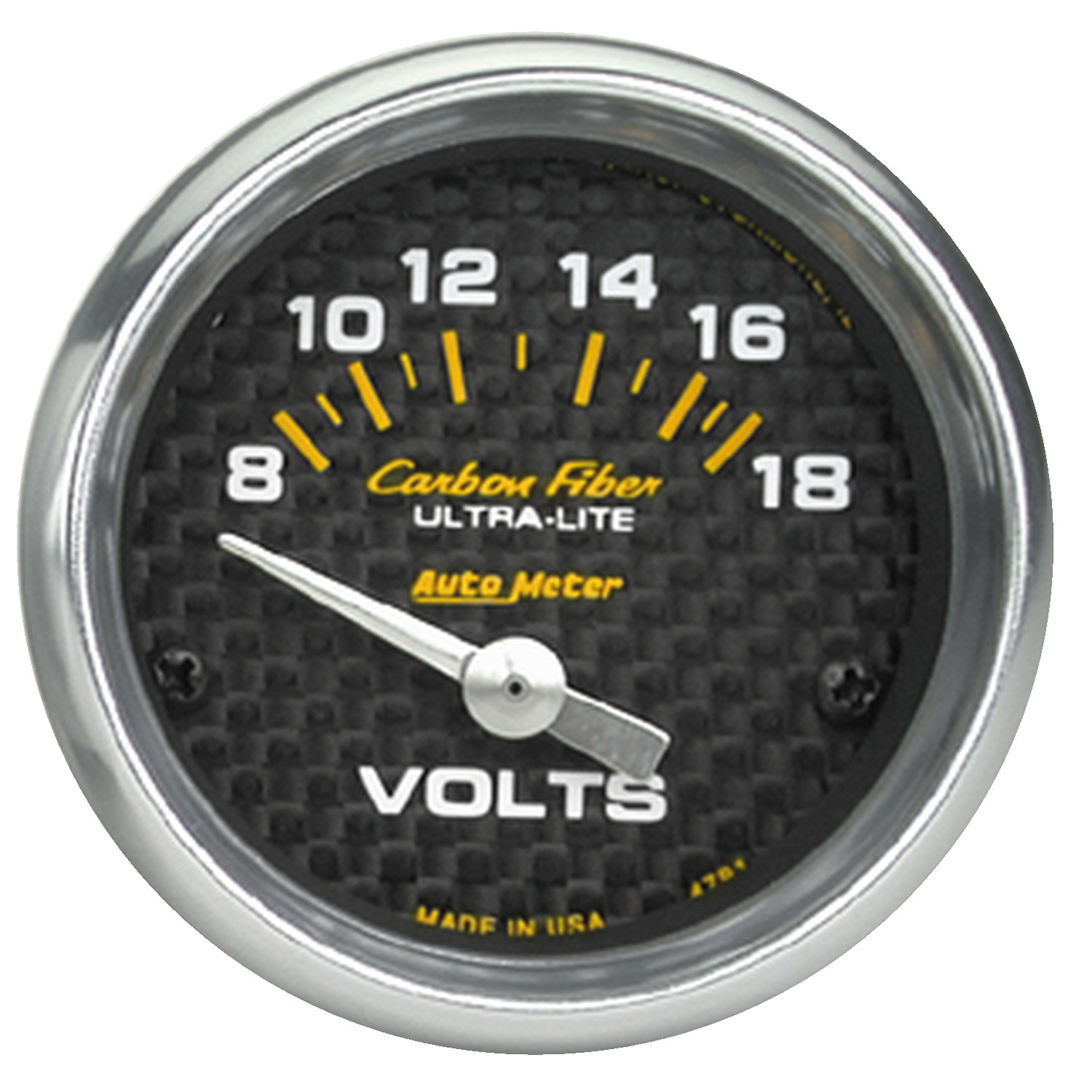 AUTOMETER Voltmeter Gauge 2 1/16", 18V, Electric, Carbon Fibre