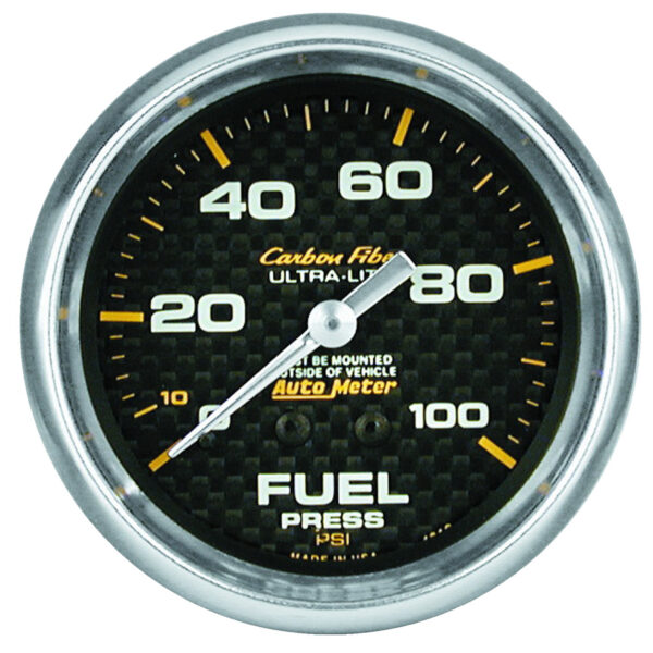 AUTOMETER Fuel Pressure Gauge 2 5/8", 100PSI, Mechanical, Carbon Fibre