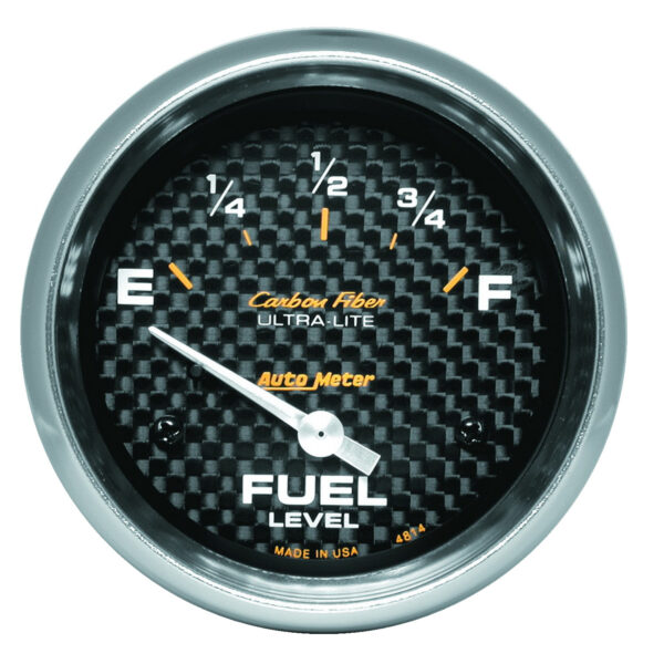 AUTOMETER Fuel Level Gauge 2 5/8", 0° To 90°F, Elec, Carbon Fibre
