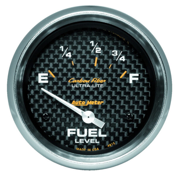 AUTOMETER Fuel Level Gauge 2 5/8", 73° To 10°F, Elec, Carbon Fibre