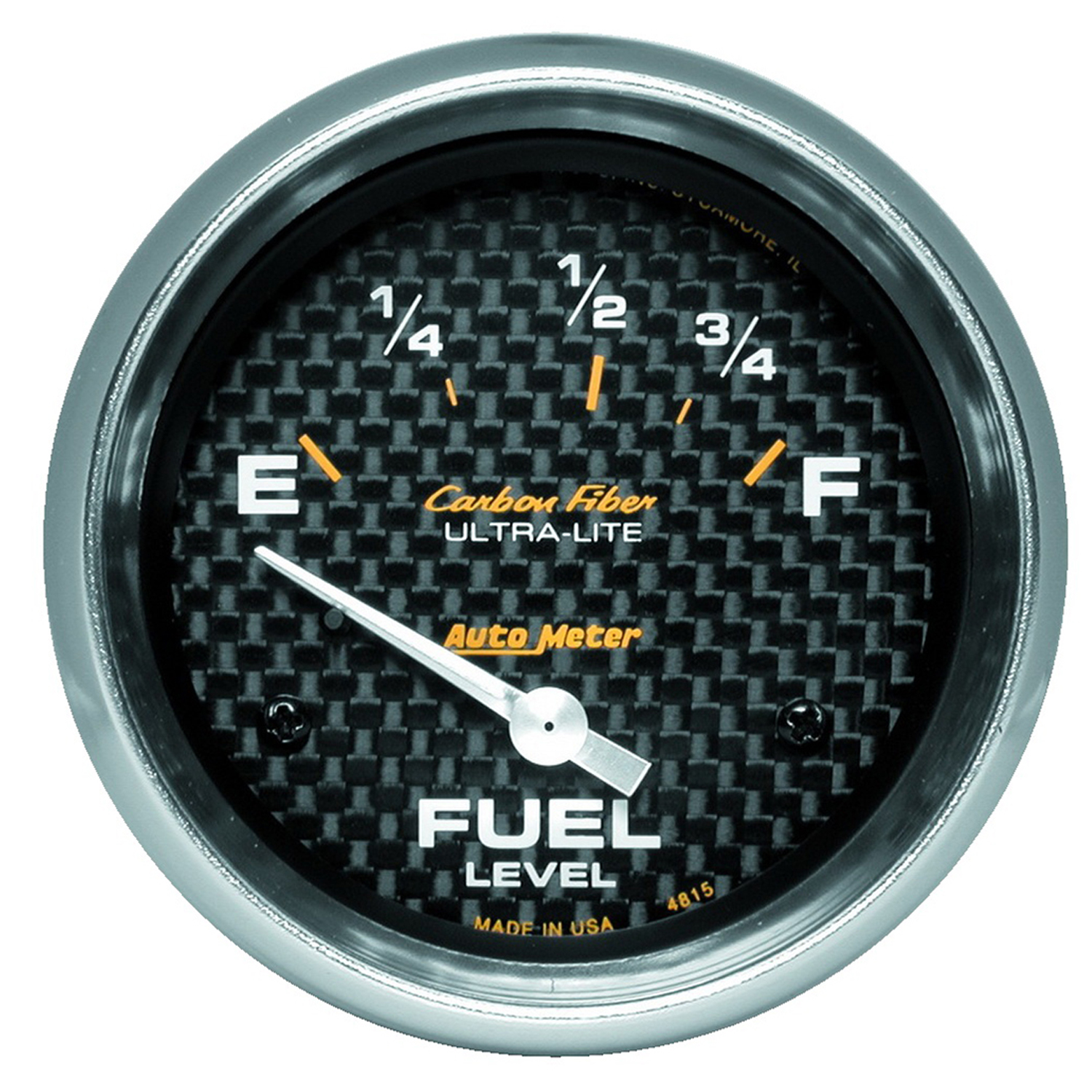 AUTOMETER Fuel Level Gauge 2 5/8", 73° To 10°F, Elec, Carbon Fibre
