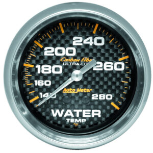 AUTOMETER Water Temperature Gauge 2 5/8", 140-280°f, Mechanical, Carbon Fibre