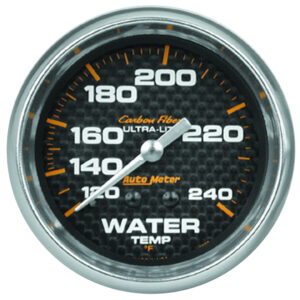 AUTOMETER Water Temperature Gauge 2 5/8", 120-240°f, Mechanical, Carbon Fibre