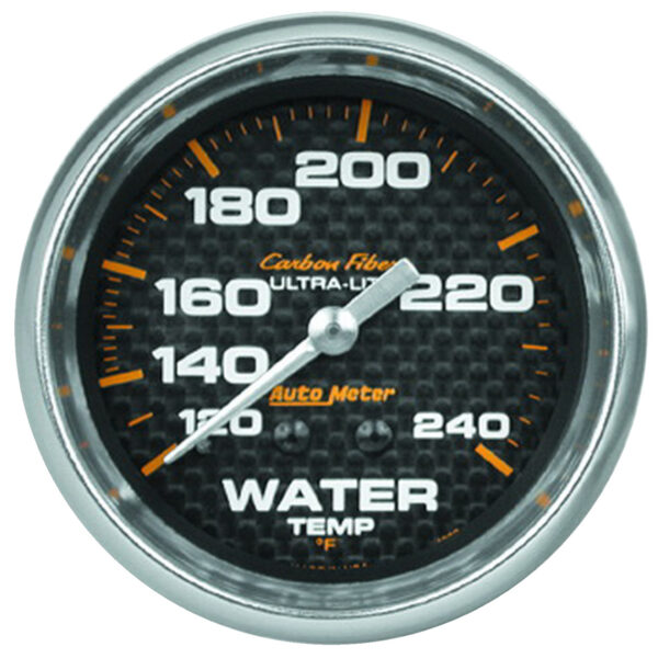 AUTOMETER Water Temperature Gauge 2 5/8", 120-240°f, Mechanical, Carbon Fibre