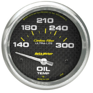 AUTOMETER Oil Temperature Gauge 2 5/8", 140-300°f, Electric, Carbon Fibre