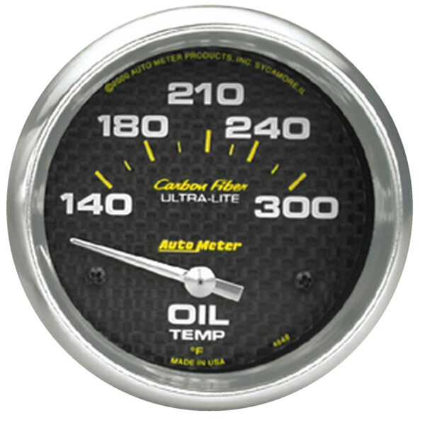 AUTOMETER Oil Temperature Gauge 2 5/8", 140-300°f, Electric, Carbon Fibre