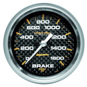 AUTOMETER Brake Pressure Gauge 2 5/8", 1600PSI, Digital Stepper Motor, Carbon Fibre
