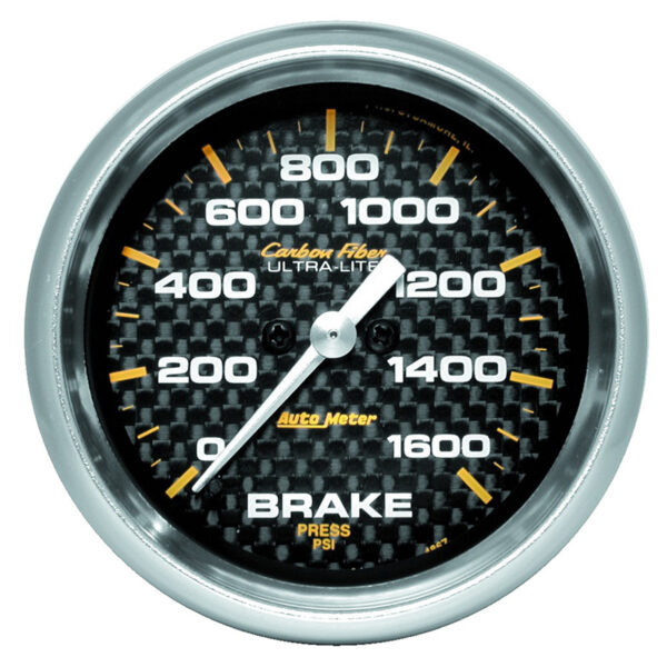 AUTOMETER Brake Pressure Gauge 2 5/8", 1600PSI, Digital Stepper Motor, Carbon Fibre