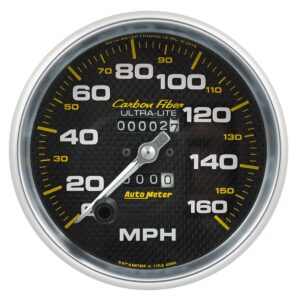 AUTOMETER Speedometer Gauge 5", 160MPH, Mechanical, Carbon Fibre
