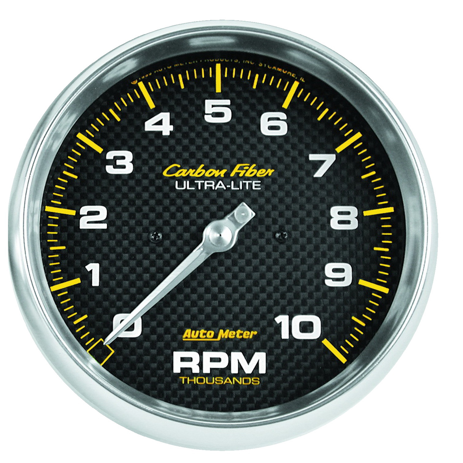 AUTOMETER Tachometer Gauge 5", 10K RPM, In-Dash, Carbon Fibre