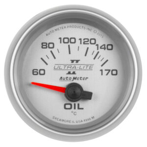AUTOMETER Oil Temperature Gauge 2 1/16", 60-170°f, Electric, Ultra-Lite II
