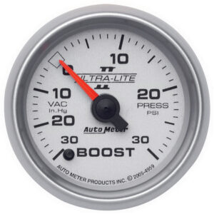 AUTOMETER Vacuum/Boost Gauge 2 1/16", 30Inhg-30PSI, Digital Stepper Motor, Ultra-Lite II