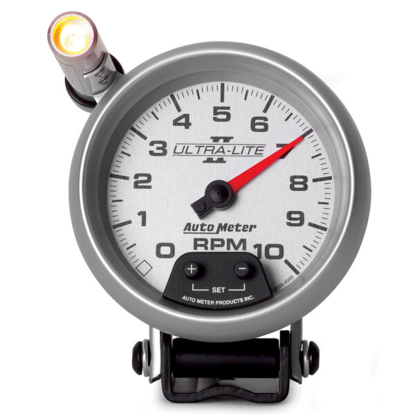 AUTOMETER Tachometer Gauge 3 3/4", 10K RPM, Pedestal W/ Ext. Quick-Lite, Ultra-Lite II