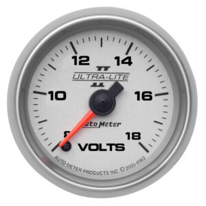 AUTOMETER Voltmeter Gauge 2 1/16", 18V, Digital Stepper Motor, Ultra-Lite II