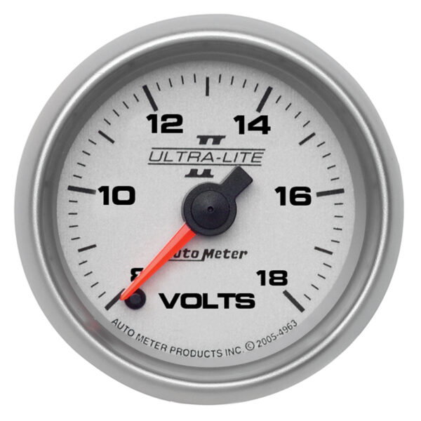 AUTOMETER Voltmeter Gauge 2 1/16", 18V, Digital Stepper Motor, Ultra-Lite II