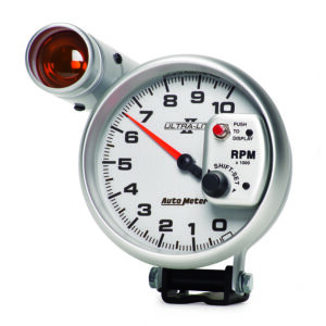 AUTOMETER Tachometer Gauge 5", 10K RPM, Pedestal W/ Ext. Shift-Lite, Ultra-Lite II