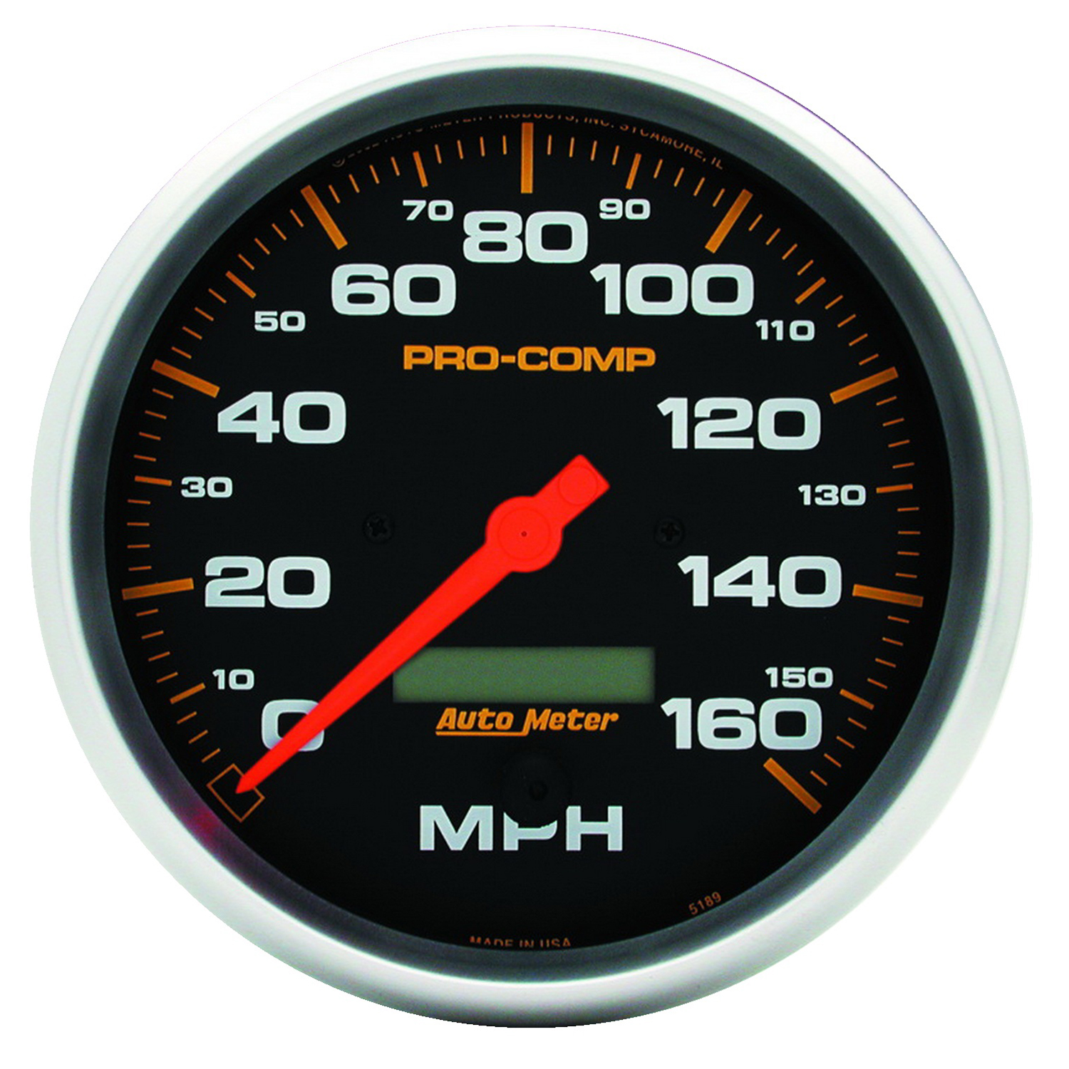 AUTOMETER Speedometer Gauge 5", 160MPH, Elec. Program W/ LCD Odo, Pro-Comp