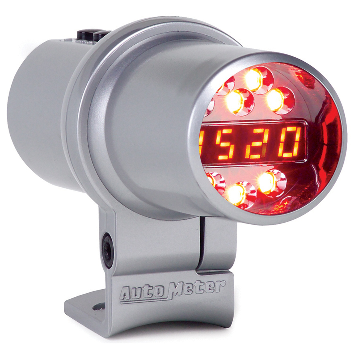 AUTOMETER Shift Light, Digital W/ Amber LED, Silver, Pedestal Mount, DPSS Level 1