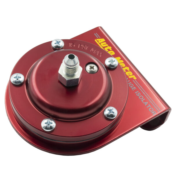 AUTOMETER Fuel Press Isolator Kit, For 15 PSI Gauges, Red Anodized Aluminum, -4AN Fittings - Image 2