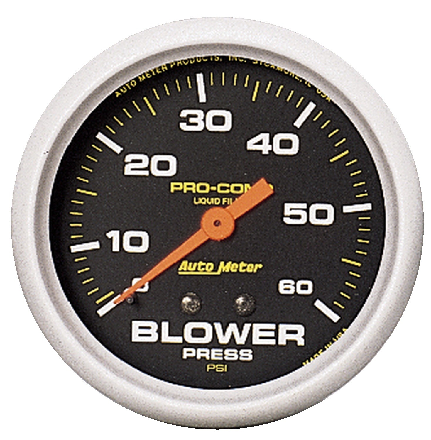 AUTOMETER Blower Pressure Gauge 2 5/8", 60PSI, Liquid Filled Mech, Pro-Comp