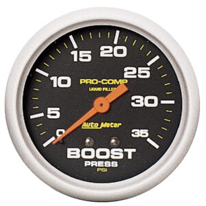 AUTOMETER Gauge, Boost Press, 2 5/8", 35PSI, Liquid Filled Mech, Pro-Comp
