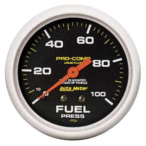 AUTOMETER Fuel Pressure Gauge 2 5/8", 100PSI, Liquid Filled Mech, Pro-Comp