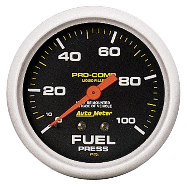 AUTOMETER Fuel Pressure Gauge 2 5/8", 100PSI, Liquid Filled Mech, Pro-Comp