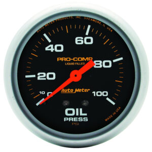 AUTOMETER Oil Pressure Gauge 2 5/8", 100PSI, Liquid Filled Mech, Pro-Comp