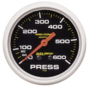 AUTOMETER Pressure Gauge 2 5/8", 600PSI, Liquid Filled Mech, Pro-Comp