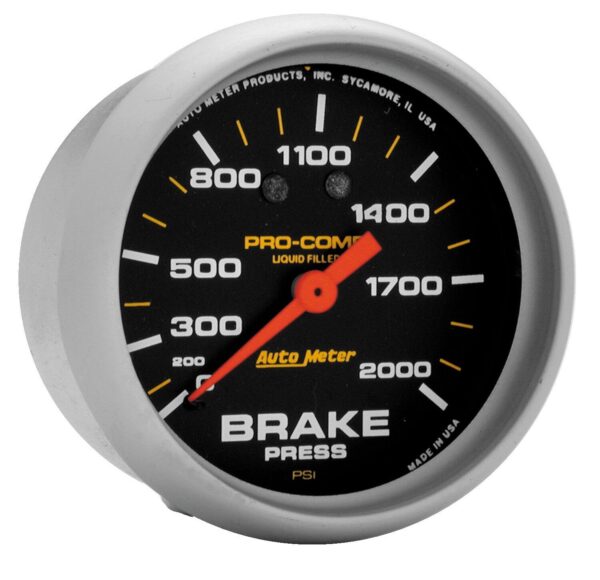 AUTOMETER Brake Pressure Gauge 2 5/8", 2000PSI, Liquid Filled Mech, Pro-Comp