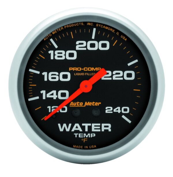 AUTOMETER Water Temperature Gauge 2 5/8", 120-240°f, Liquid Filled Mech, 12ft, Pro-Comp